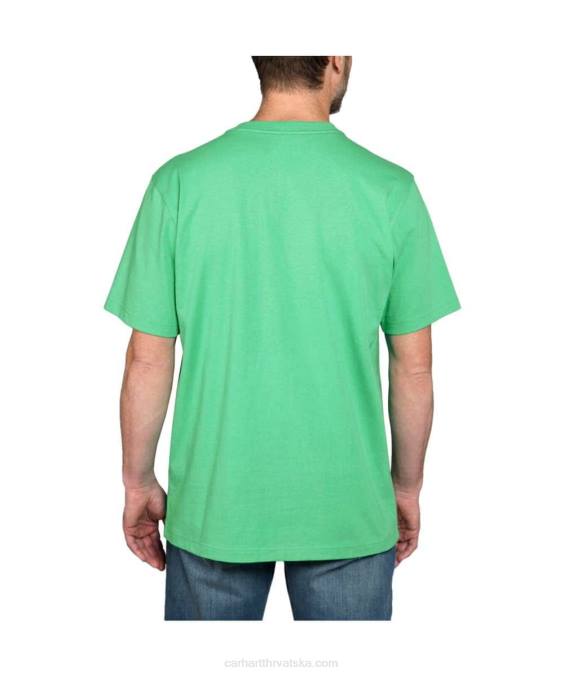 opuštenog kroja teška majica kratkih rukava s logotipom muškarci Carhartt alpski plavi vrijesak 8PP4127