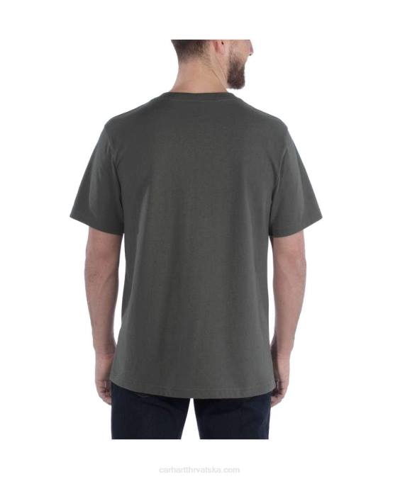 opuštenog kroja teška majica kratkih rukava s logotipom muškarci Carhartt alpski plavi vrijesak 8PP4127