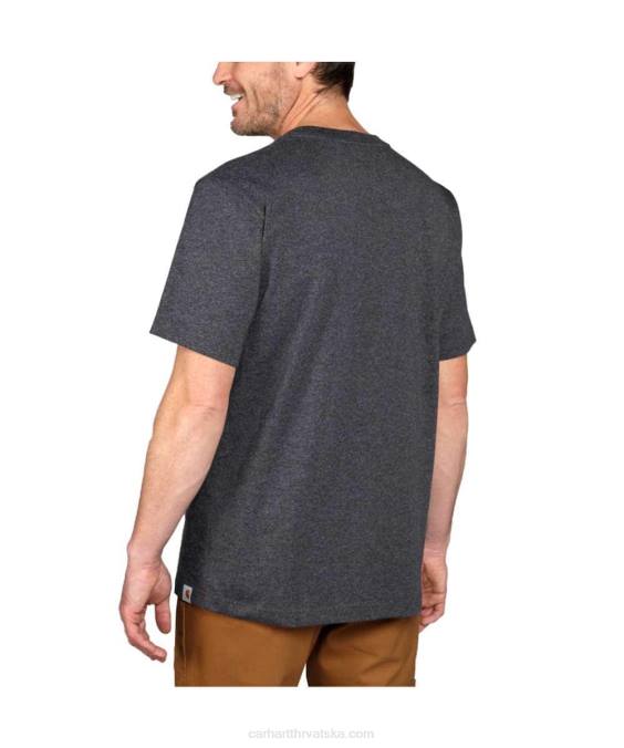 opuštenog kroja teška majica kratkih rukava s logotipom muškarci Carhartt karbonski vrijesak 8PP4122