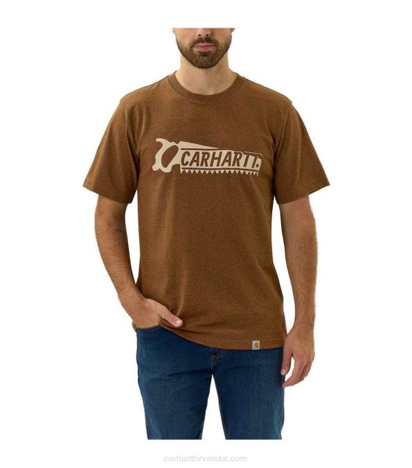 opuštenog kroja teška majica kratkih rukava sa grafikama muškarci Carhartt karbonski vrijesak 8PP4138