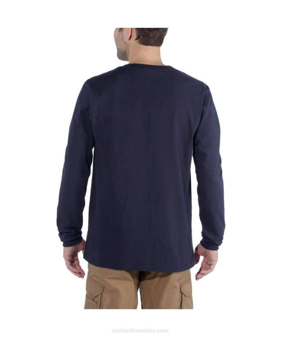 opuštenog kroja teška majica s logotipom dugih rukava muškarci Carhartt crno 8PP4128