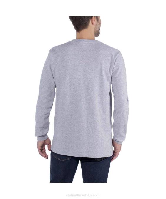 opuštenog kroja teška majica s logotipom dugih rukava muškarci Carhartt crno 8PP4128