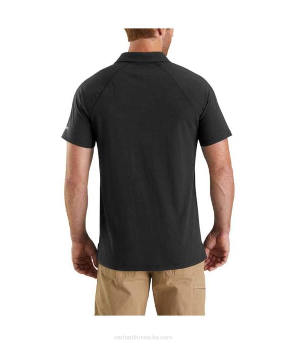 snažno opušteni kroj polo majica srednje težine s džepovima kratkih rukava muškarci Carhartt crno 8PP4131