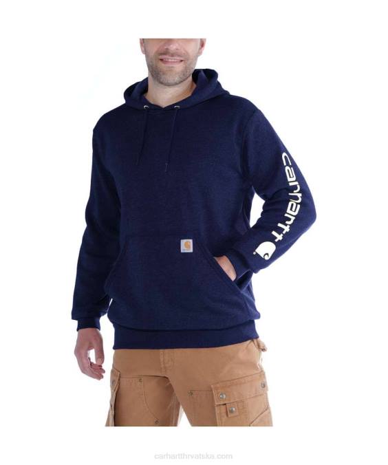 široka trenirka srednje težine s logotipom rukava muškarci Carhartt alpski plavi vrijesak 8PP438