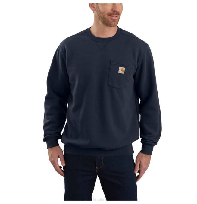 široka trenirka srednje težine s okruglim izrezom i džepovima muškarci Carhartt crno 8PP435