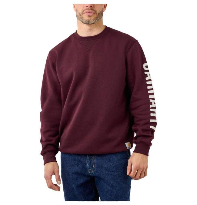 slobodna majica srednje težine s okruglim izrezom i grafičkim rukavima muškarci Carhartt karbonski vrijesak 8PP441