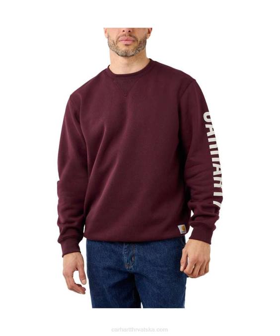 slobodna majica srednje težine s okruglim izrezom i grafičkim rukavima muškarci Carhartt karbonski vrijesak 8PP441