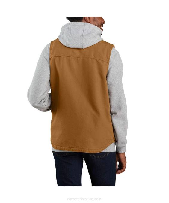 široki prsluk s lažnim ovratnikom podstavljen od isprane patke muškarci Carhartt crno 8PP4107