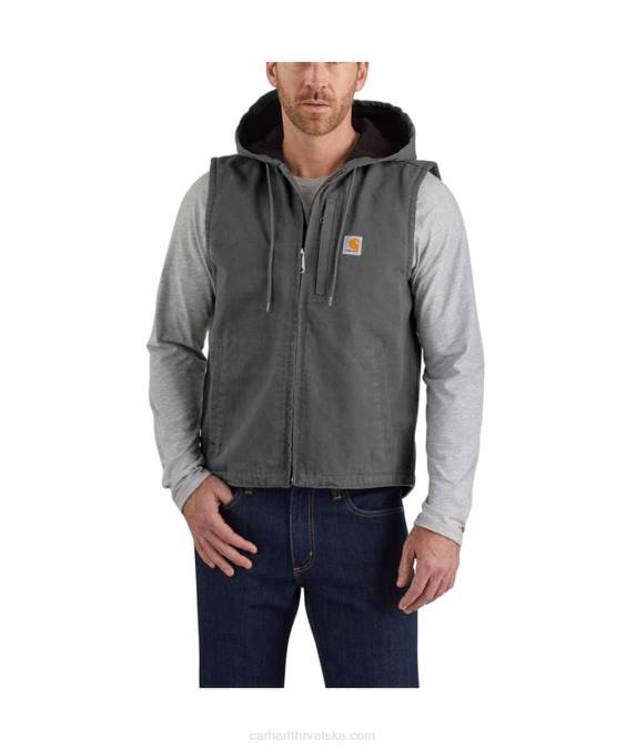 opuštenog kroja prsluk s kapuljačom s podstavom od pačjeg flisa muškarci Carhartt crno 8PP4106