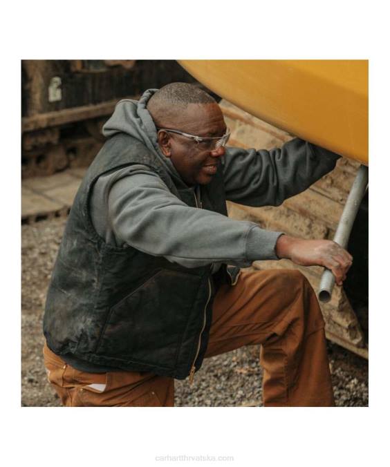 opuštenog kroja, čvrsti prsluk s rebrastim ovratnikom muškarci Carhartt crno 8PP4105