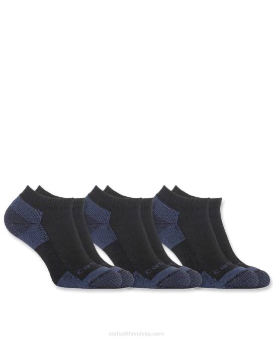 pamučne čarape za sve sezone 3 para žene Carhartt crno 8PP4245