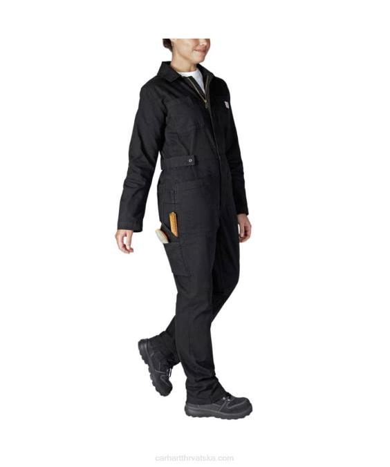 robusni flex platneni kombinezon opuštenog kroja žene Carhartt crno 8PP4216