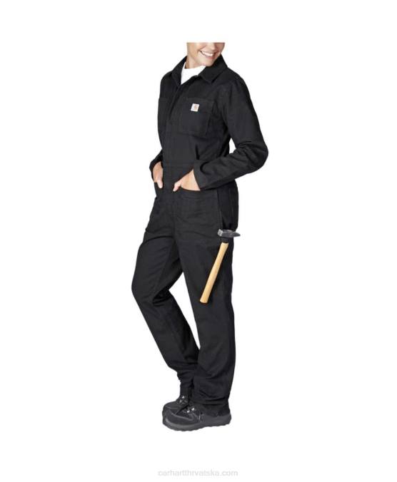 robusni flex platneni kombinezon opuštenog kroja žene Carhartt crno 8PP4216