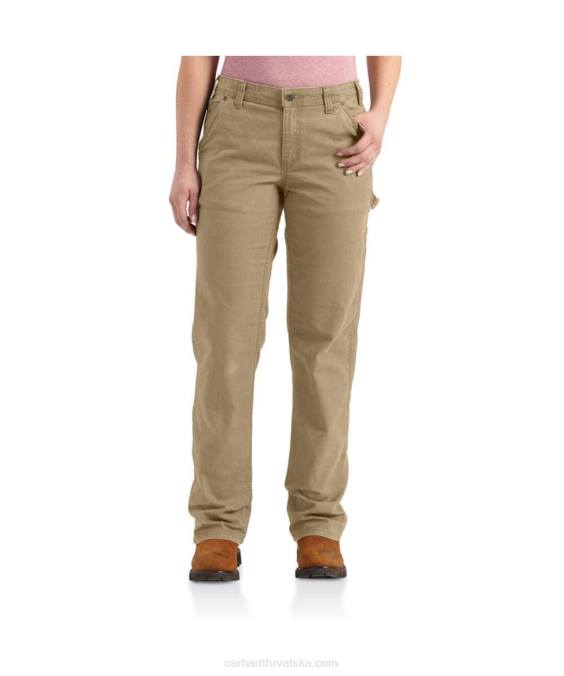 robusne radne hlače od fleksibilnog platna širokog kroja žene Carhartt crno 8PP4201