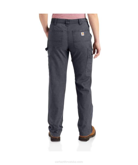 robusne radne hlače od fleksibilnog platna širokog kroja žene Carhartt crno 8PP4201