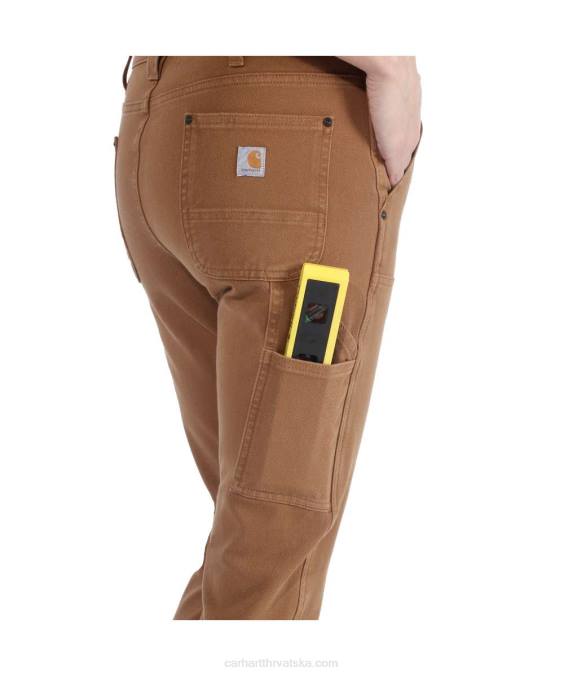 robusne radne hlače od kepera opuštenog kroja s dvostrukom prednjom stranom žene Carhartt crno 8PP4202