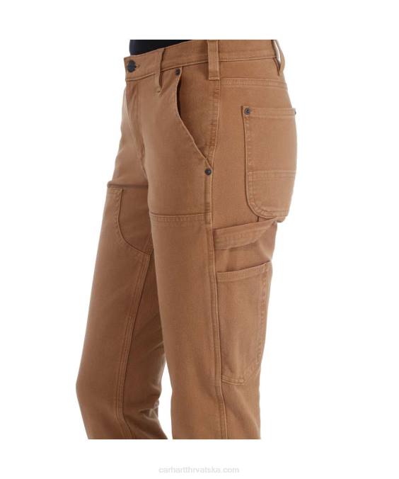 robusne radne hlače od kepera opuštenog kroja s dvostrukom prednjom stranom žene Carhartt crno 8PP4202