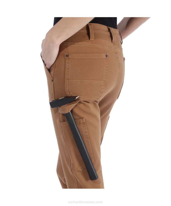 robusne radne hlače od kepera opuštenog kroja s dvostrukom prednjom stranom žene Carhartt crno 8PP4202