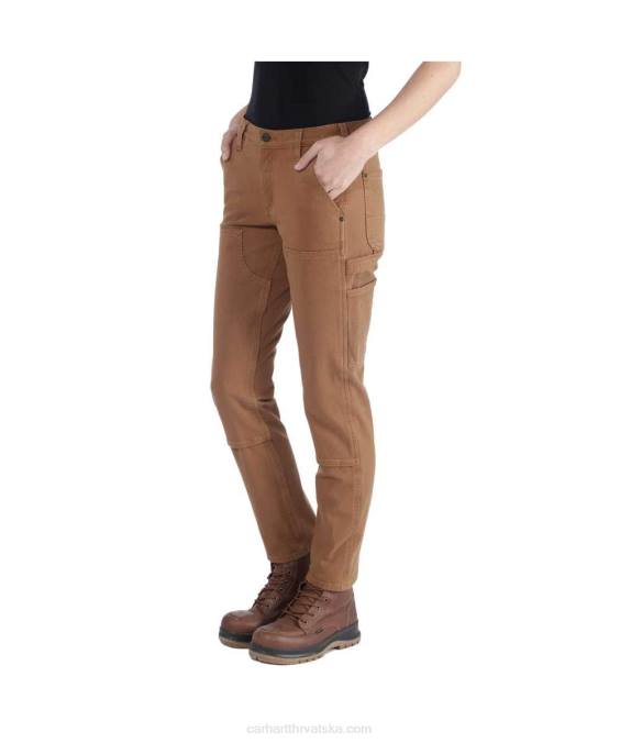 robusne radne hlače od kepera opuštenog kroja s dvostrukom prednjom stranom žene Carhartt crno 8PP4202