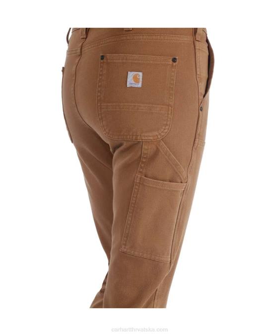 robusne radne hlače od kepera opuštenog kroja s dvostrukom prednjom stranom žene Carhartt crno 8PP4202