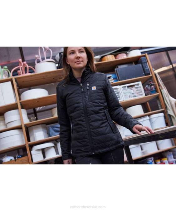 rain defender lagana izolirana jakna opuštenog kroja žene Carhartt crno 8PP4190