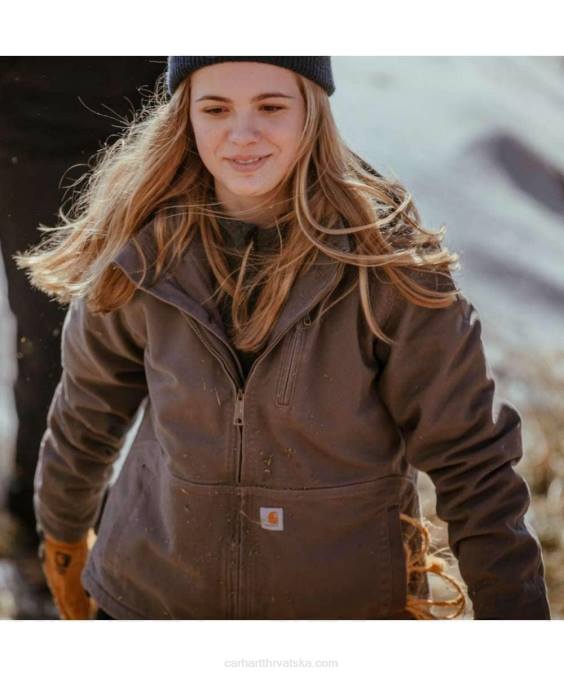u punom zamahu labavi kroj isprana jakna podstavljena od šerpe žene Carhartt duboko vino/sjena 8PP4188