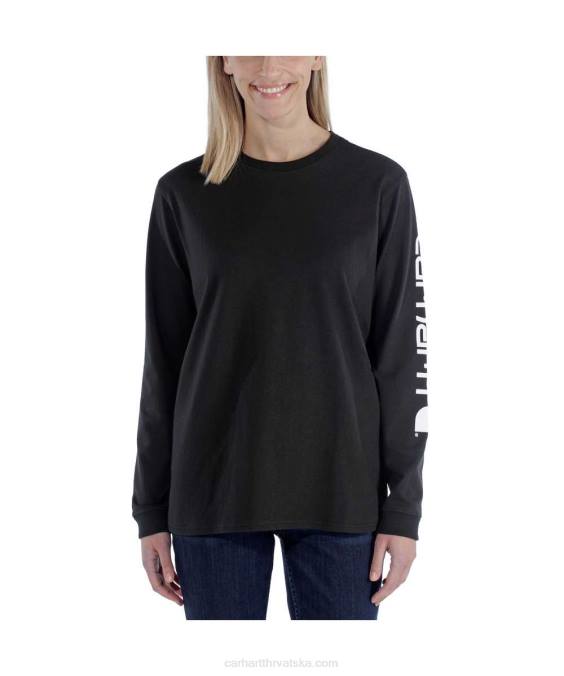 široka teška majica dugih rukava s logom i grafičkim rukavima žene Carhartt pepeljasta ruža 8PP4230