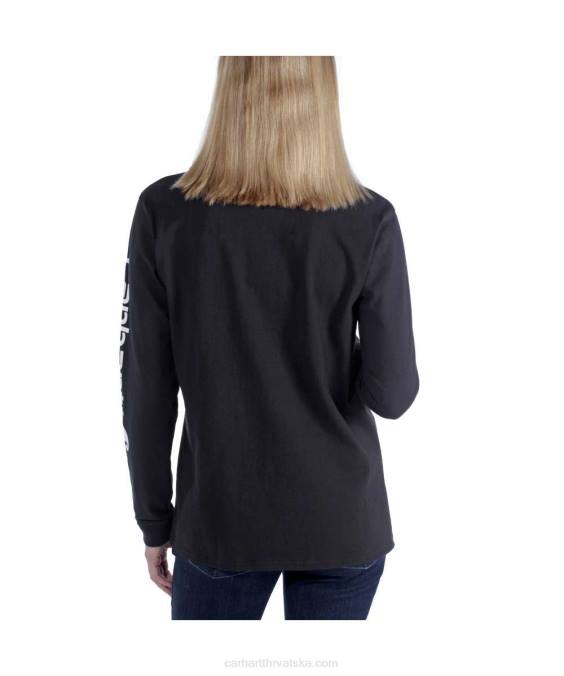 široka teška majica dugih rukava s logom i grafičkim rukavima žene Carhartt pepeljasta ruža 8PP4230