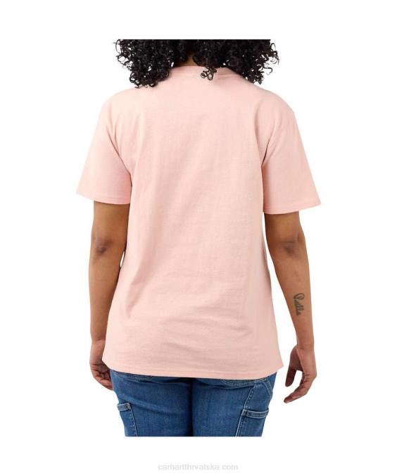 široka teška majica kratkih rukava k87 s džepovima žene Carhartt pepeljasta ruža 8PP4223