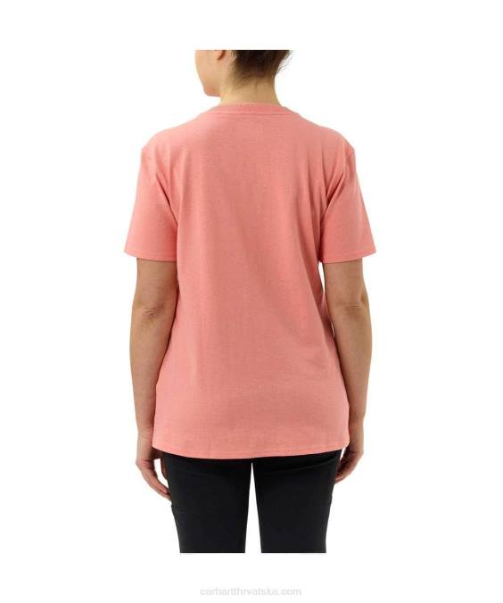 široka teška majica kratkih rukava s izrađenim grafikama žene Carhartt bosiljak vrijesak 8PP4227