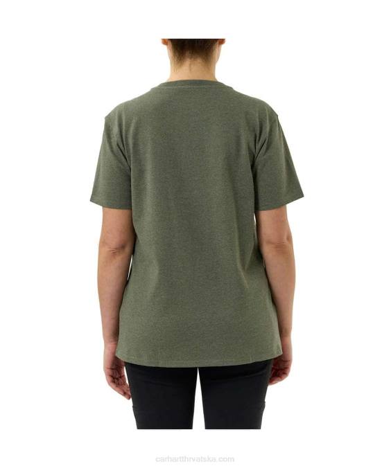 široka teška majica kratkih rukava s izrađenim grafikama žene Carhartt bosiljak vrijesak 8PP4227