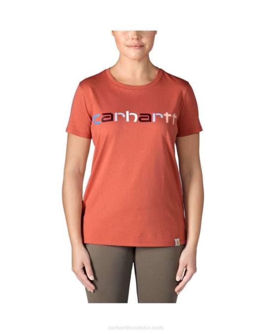 lagana majica kratkih rukava s višebojnim logotipom opuštenog kroja žene Carhartt crno 8PP4226