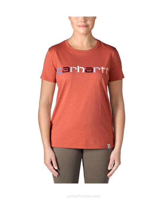 lagana majica kratkih rukava s višebojnim logotipom opuštenog kroja žene Carhartt crno 8PP4226