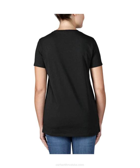 lagana majica kratkih rukava s višebojnim logotipom opuštenog kroja žene Carhartt crno 8PP4226