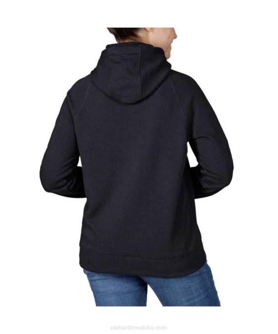 lagana majica s kapuljačom opuštenog kroja s grafičkim motivima žene Carhartt crno 8PP4205