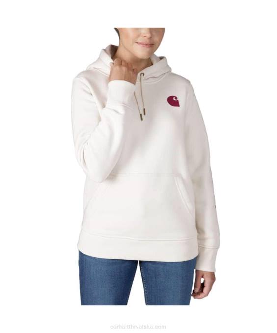 trenirka srednje težine opuštenog kroja s grafičkim rukavima s logotipom žene Carhartt pepeljasta ruža 8PP4211