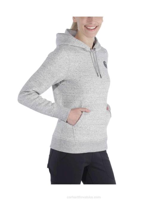 trenirka srednje težine opuštenog kroja s grafičkim rukavima s logotipom žene Carhartt pepeljasta ruža 8PP4211