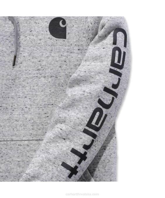 trenirka srednje težine opuštenog kroja s grafičkim rukavima s logotipom žene Carhartt pepeljasta ruža 8PP4211