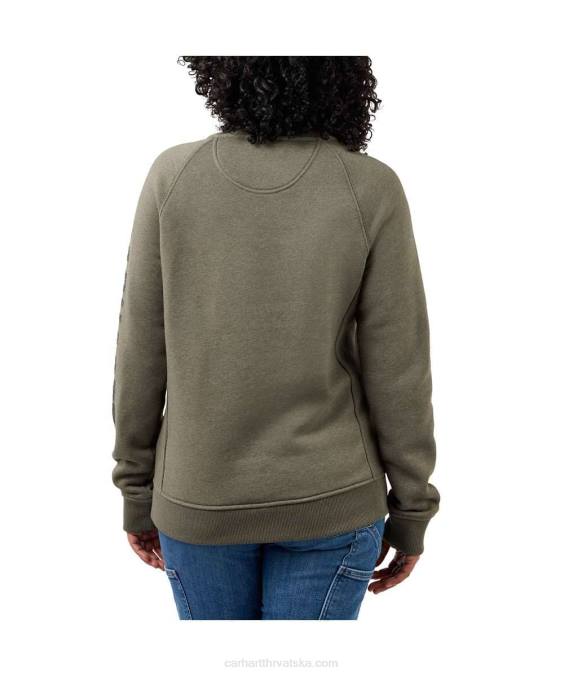 trenirka srednje težine opuštenog kroja s okruglim izrezom i grafičkim motivima rukava žene Carhartt asfaltni vrijesak nep 8PP4210