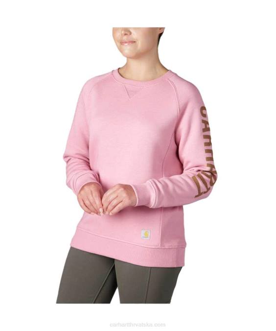 trenirka srednje težine opuštenog kroja s okruglim izrezom i grafičkim motivima rukava žene Carhartt asfaltni vrijesak nep 8PP4210