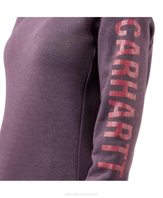 trenirka srednje težine opuštenog kroja s okruglim izrezom i grafičkim motivima rukava žene Carhartt asfaltni vrijesak nep 8PP4210