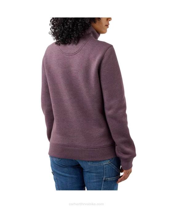 trenirka srednje težine opuštenog kroja s pola patentnog zatvarača žene Carhartt kupina vrijesak 8PP4204