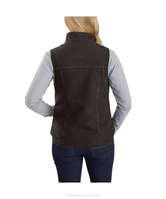 opuštenog kroja isprani prsluk s lažnim ovratnikom podstavljen od šerpe žene Carhartt carhartt smeđa 8PP4222